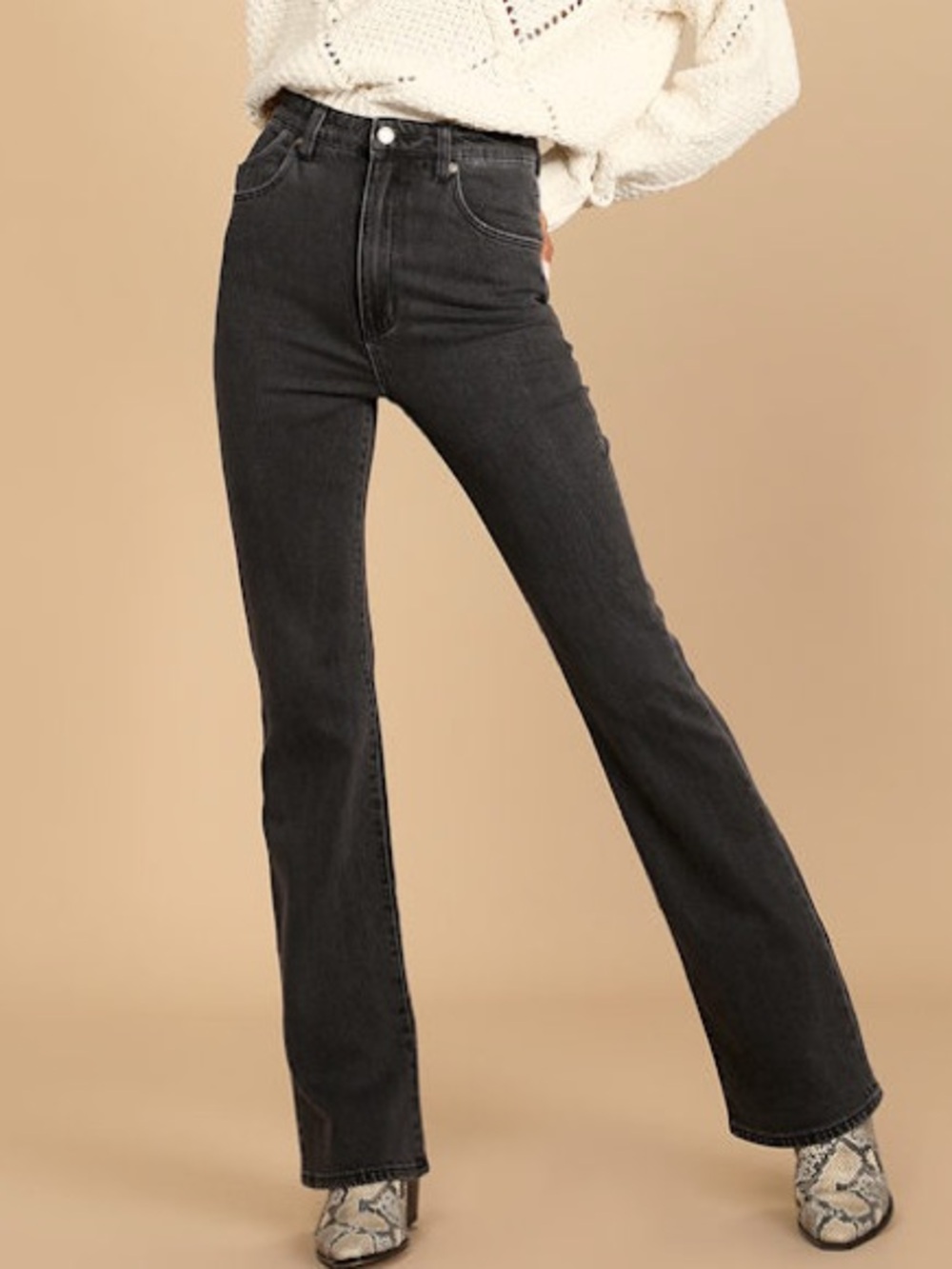ROLLA'S Dusters Bootcut Washed Out Black High-Rise Flare Denim Jeans size 29